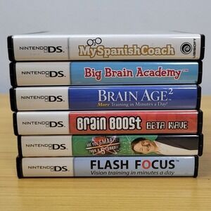 Lot of Educational Nintendo DS Games Spanish Coach Brain Age Academy 5th Grader